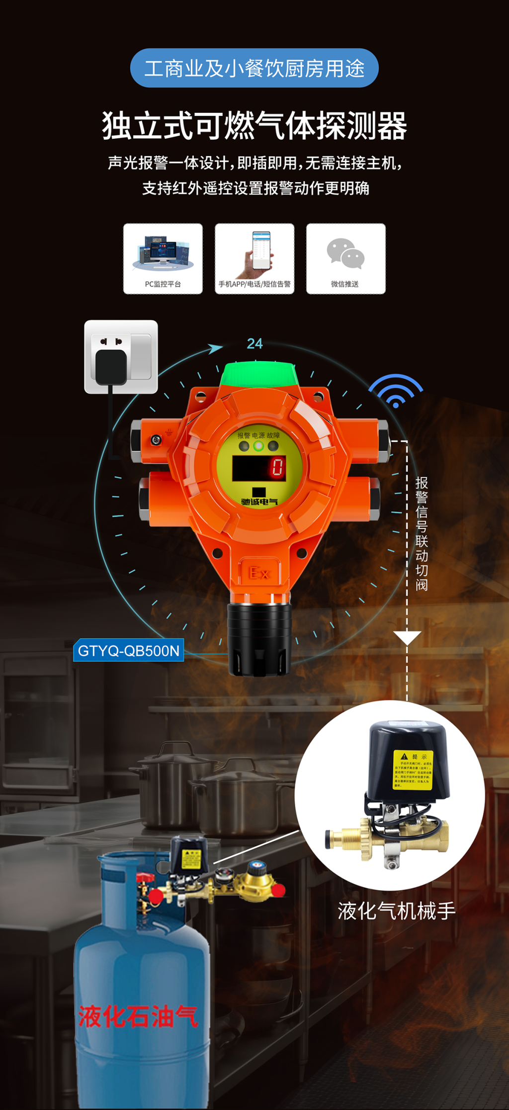@小型餐饮场所 防火技术要点:气体探测器安装不可少 @小型餐饮场所 防火技术要点:气体探测器安装不可少