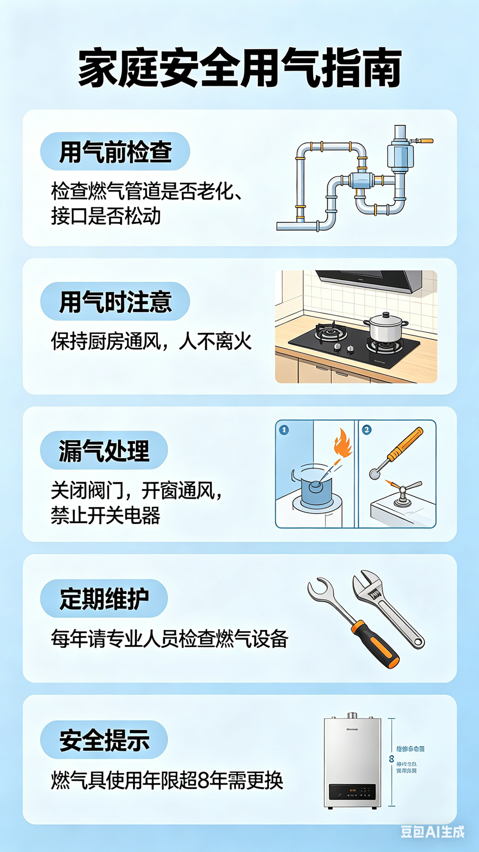 一图学会家庭用气安全指南