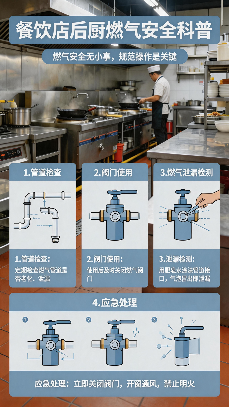 餐饮店后厨如何安全使用燃气
